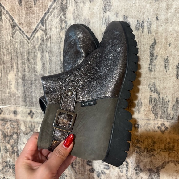 Mephisto leather metallic ankle boots size 6.5 - Picture 6 of 10